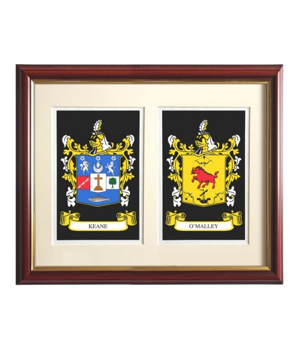 Double Heraldic Mount Framed