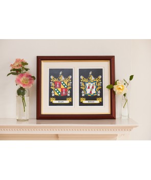 Double Heraldic Mount Framed